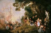 Jean-Antoine Watteau Pilgrimage to Cythera (mk08) Germany oil painting reproduction